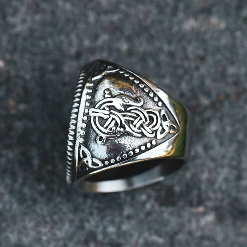 Vintage Nordic Viking Rune Ring