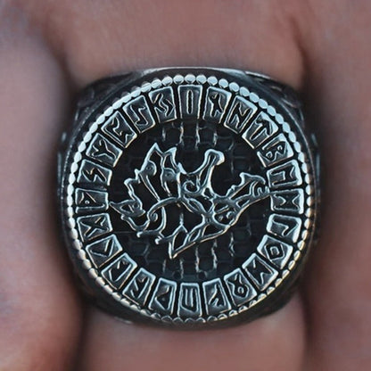 Vintage Nordic Viking Rune Ring